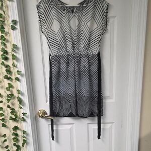 BeBop Black and White Patterned Mini Dress